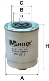 Фильтр топливный MFILTER DF 3518